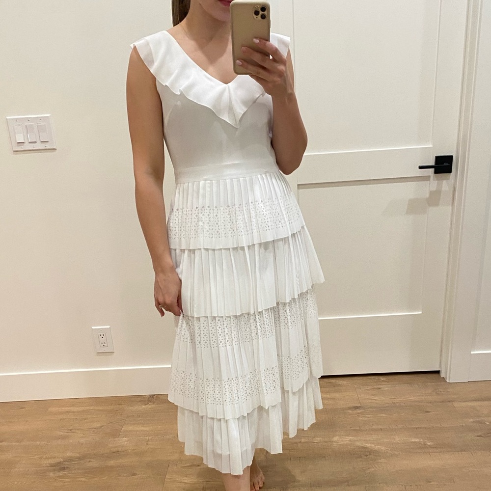 Banana republic ruffled midi dress